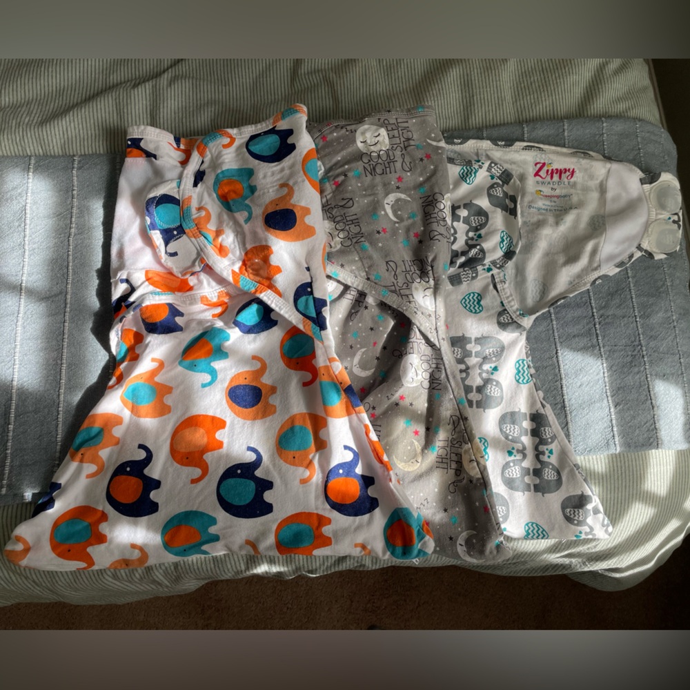 Set of 3 Zippy Swaddles - Sz Sm/Md